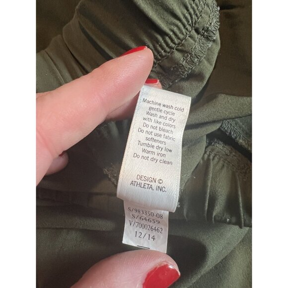 Athleta Aspire Green Athletic Workout Ankle Pants Size 4 Ruched - Picture 4 of 12